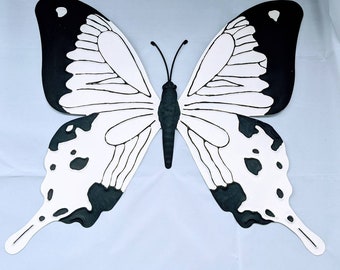 Butterfly wall hanging, black and white sign, wreath sign