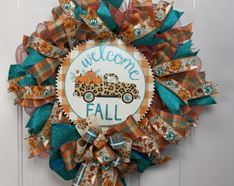 Fall grapevine wreath, screen door wreath, Fall decorations, welcome wreath