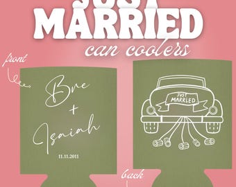 Personalized Wedding Can Coolers | Custom Drink Sleeves | Wedding Favor for Guests |