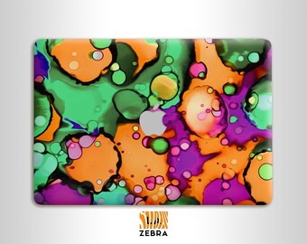 Green, orange and pink acrylic bubble paint abstract art experiment A2141 yellow A1425 bubble A1707 art A1990 case creative A2442 case