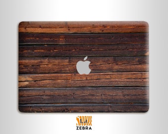 Funda de plástico duro para MacBook con estampado de madera