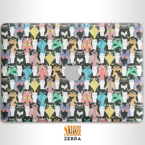 Cute colourful cats in glasses gang MacBook Air MacBook Pro M1 M2 chip case
