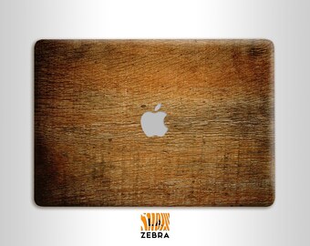 Housse de protection en bois pour MacBook en haut et en bas