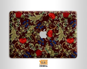 Red and blue flowers fashion pattern  MacBook Air 13 MacBook Pro 13 14 15 16 M1 and M2 chip model case
