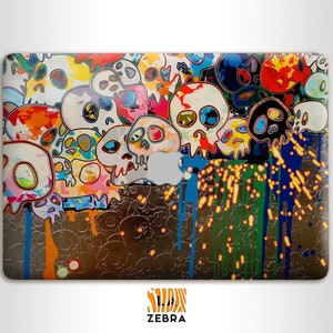 Cartoons Skulls Bunte Skelett Illustration MacBook Air Pro M1 M2 M3 M4 Chip Hülle Diana de Los Muertos MacBook Hartplastik-Schalenhülle