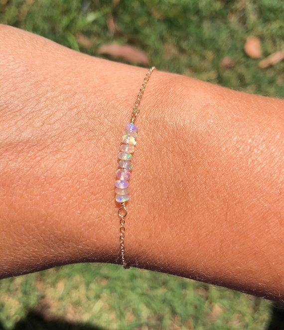 Buy Ethiopian Opal Bracelet Welo Opal Bracelet Genuine Opal Chain Bracelet  Gold Filled Modern Opal Bracelet Station Bracelet Fire Opal Bracelet Online  in India - Etsy