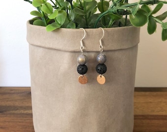 Diffuser Earrings, Essential Oil Diffuser Earrings, Gift For Her, Mother’s Day Gift, Birthday Gift, Gemstone Earrings, Lava Earrings