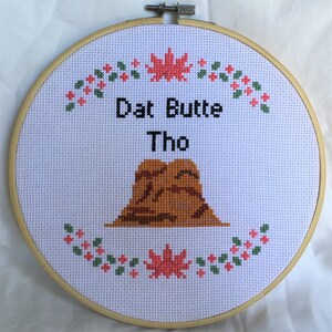 Dat Butte Tho - pattern modern funny witty subversive cross stitch instant download
