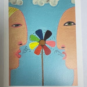 Art postcard 'rainbow whirly-gig'