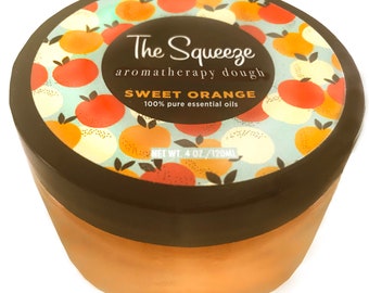 The Squeeze - Sweet Orange 100% essential oil stress relief dough for self care, aromatherapy stress ball, stress relief