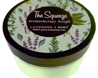 The Squeeze - Lavender Mint 100% essential oil stress relief dough for self care, aromatherapy stress ball, stress relief