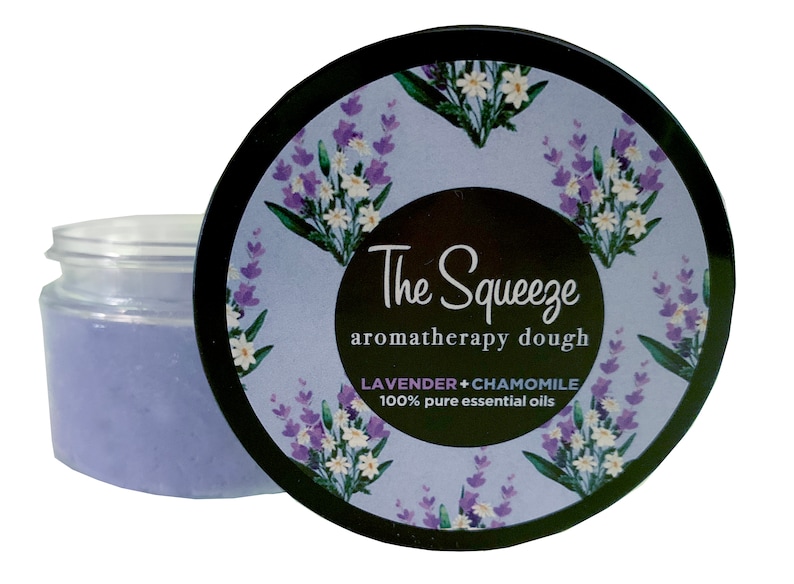 The Squeeze Lavender Chamomile essential oil Pairings stress relief therapy dough for self care, aromatherapy stress ball image 2