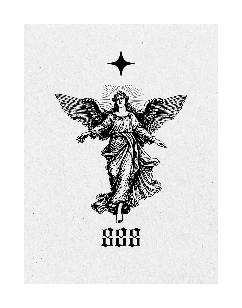 888 Angel Numbers Digital Print Download Printable Wall Art Balance ...