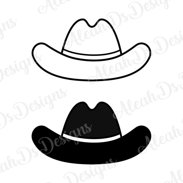 Cowboy Hat, Cowboys, Western, Hat, Country, Clip Art, Clipart, Design, Silhouette, Cricut, Cut Files, Svg, Png, Pdf, Eps, Dxf