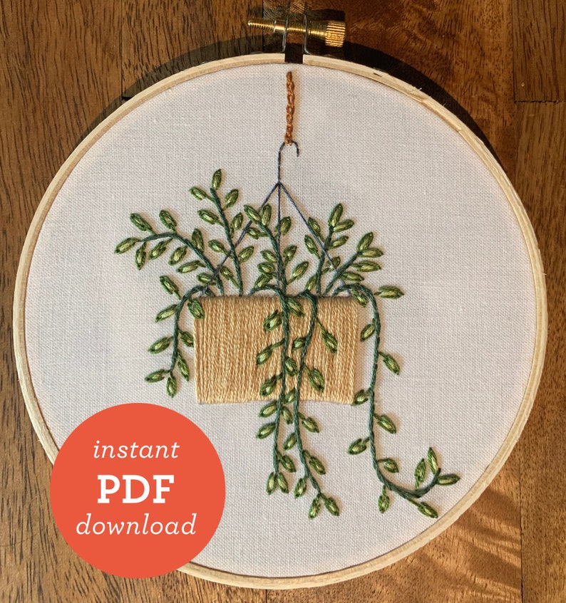 Hanging Pothos Plant Pattern - Instant Digital PDF Download - DIY ...