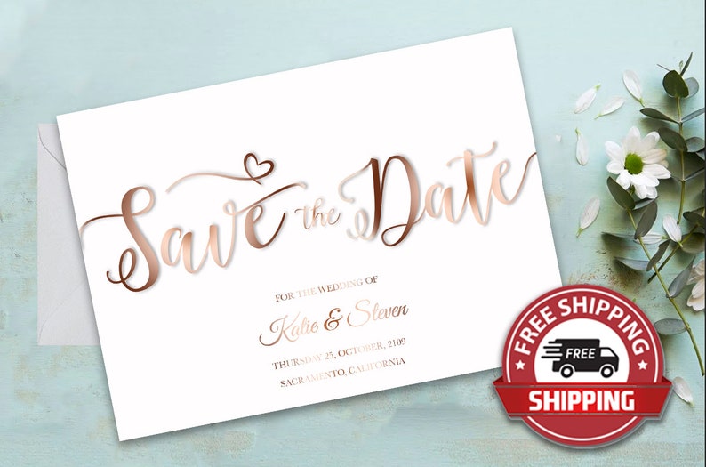 Save The Date Printed Wedding Invitations Greenery Invitations Wedding Invites Wedding Modern Wedding Invitation Save Our Date