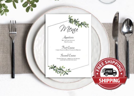 Custom Printed Wedding Menu Printed Menu Wedding Reception Etsy