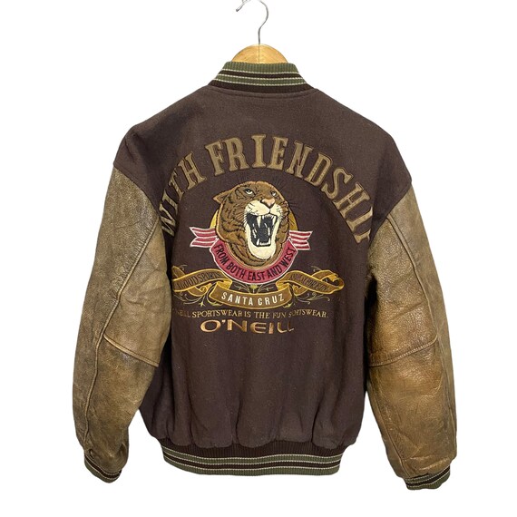 ジャケット・アウター 90s Oneill real leather varsity jacket Vintage 90s Oneil Wool Varsity Jacket Sleeve Leather Size M