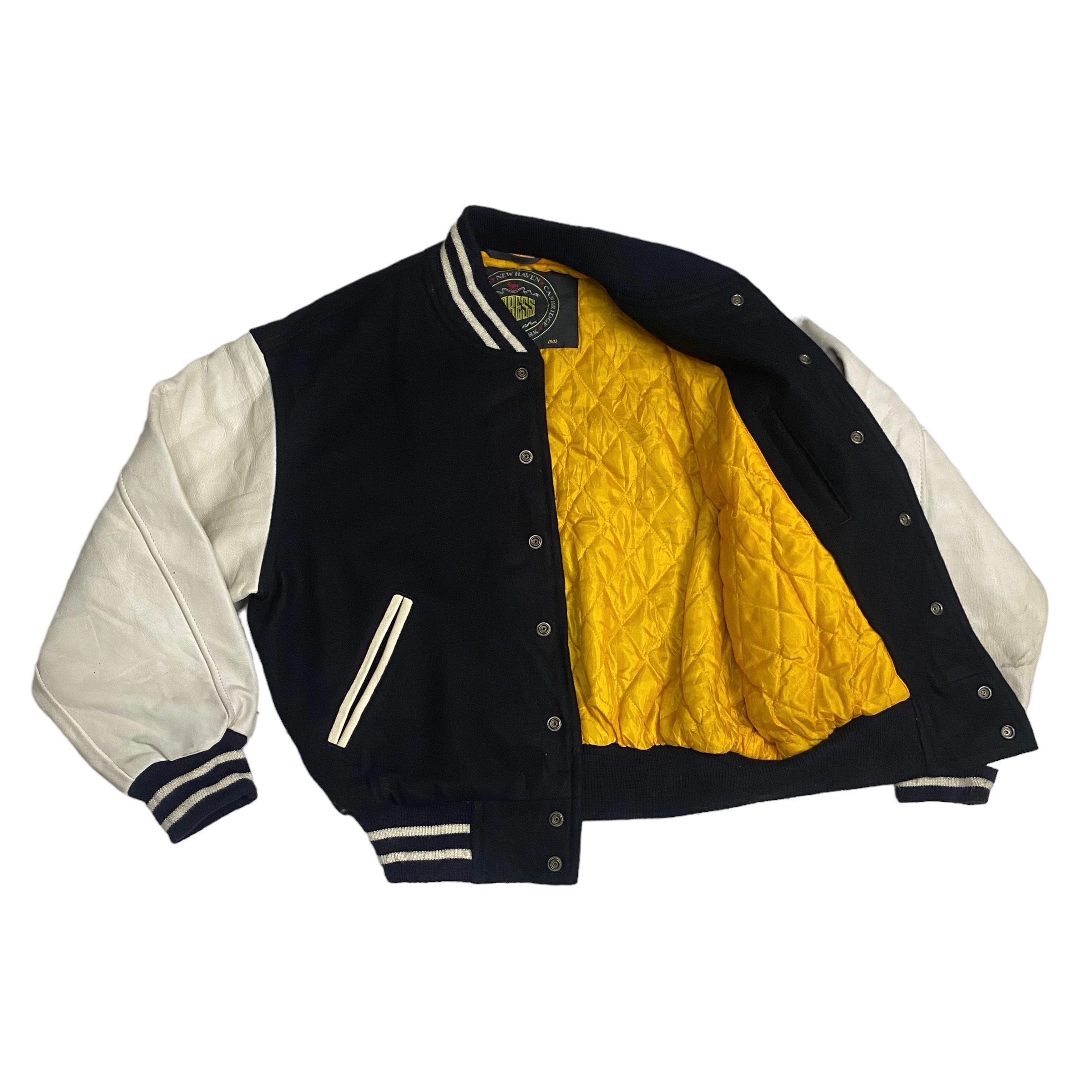 Vintage J. Press Varsity Jacket Wool Sleeve Leather - Etsy