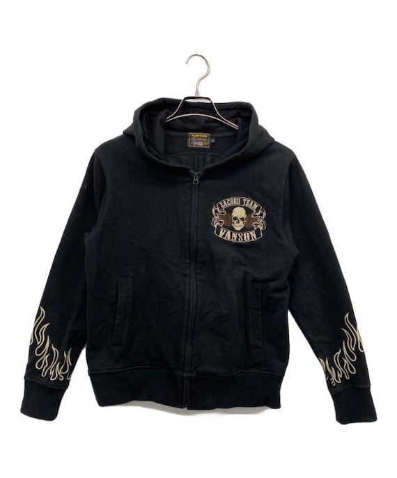 希少 Vanson レザー 90s フーディー スウェットシャツ ジャケット 