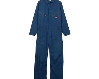 Vintage 80s Dickies Coveralls | Navy Blue Boiler Suit | Zip Front