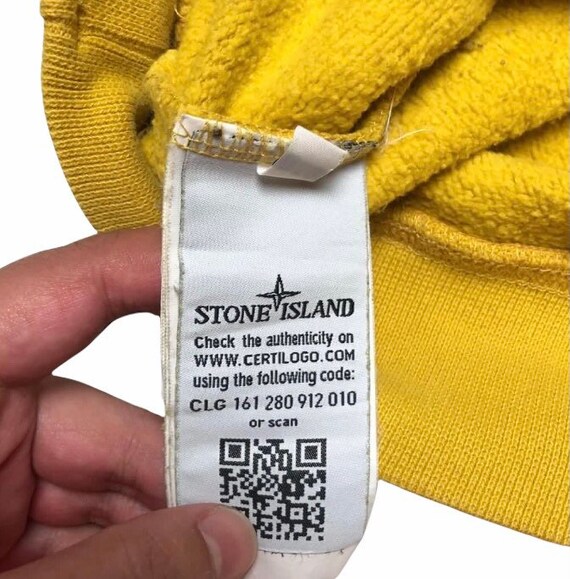 Kleding Herenkleding Hoodies & Sweatshirts Sweatshirts Vintage Stone Island geel groot logo 