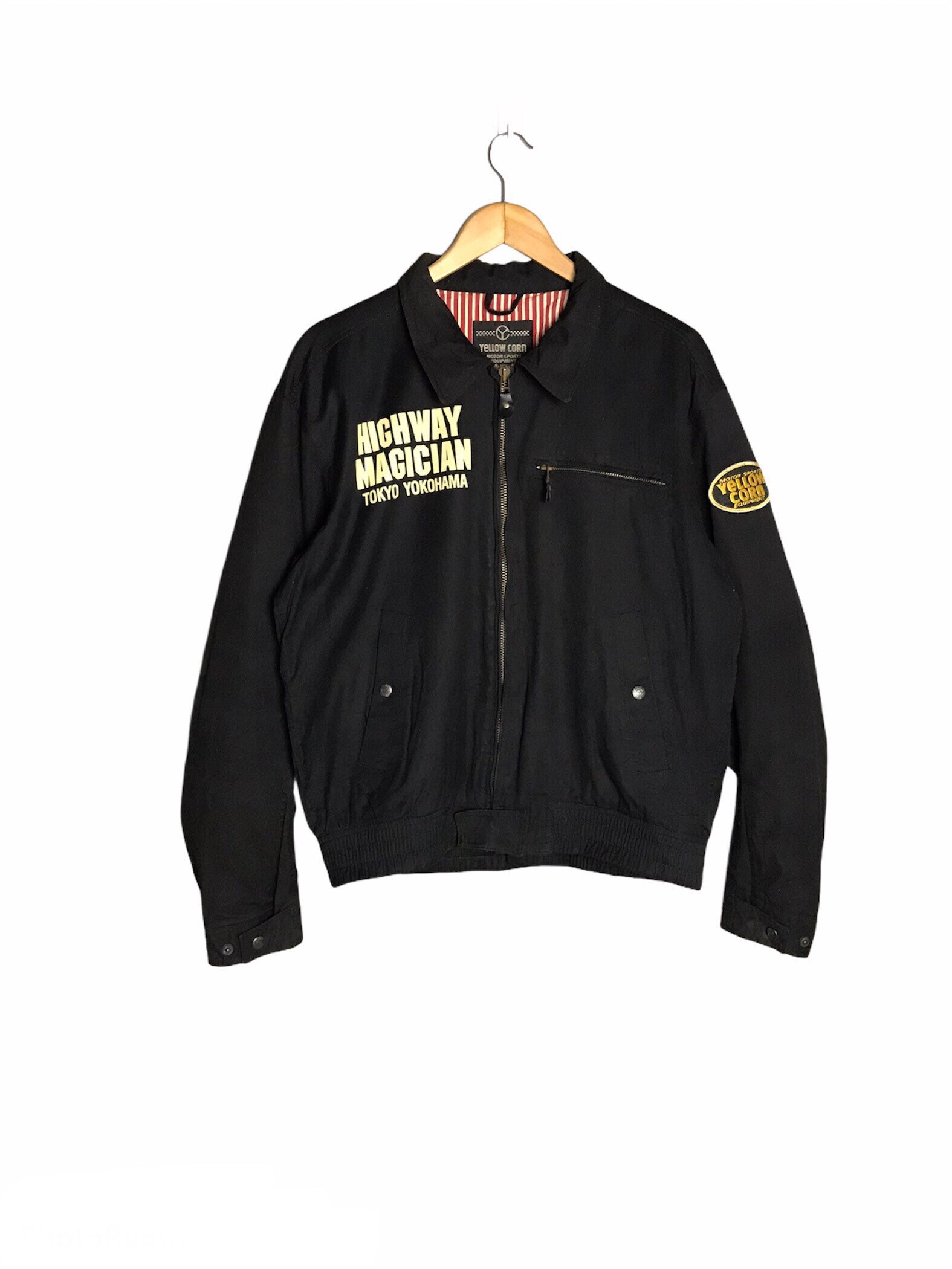 YELLOW CORN Sledge Hammer Motor Jacket Medium Vintage 90s Yellow
