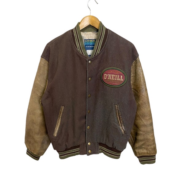 Buy Vintage 90s Oneil Wool Varsity Jacket Sleeve Leather Size M 