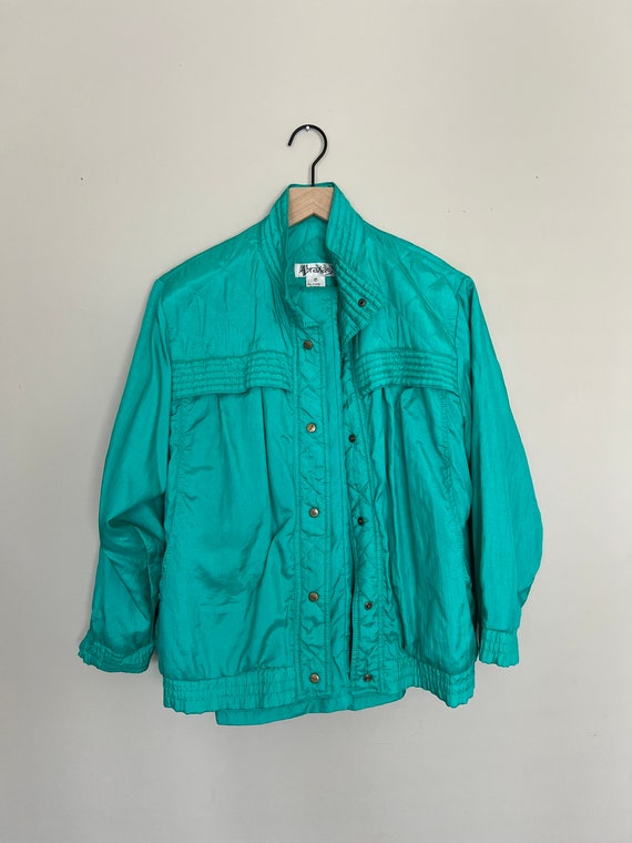 90s vintage women’s tracksuit teal jacket pants w… - image 2