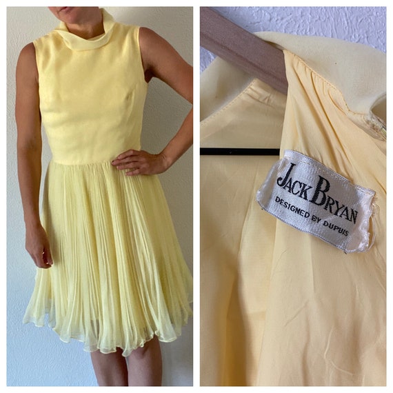 1960s Jack Bryan Dress Butter Yellow Sweet Pleated Pleats - Etsy