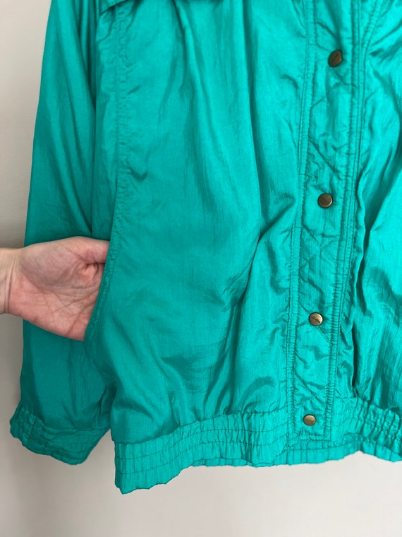 90s vintage women’s tracksuit teal jacket pants w… - image 3