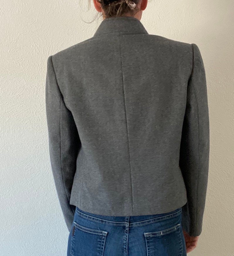 80s Designer Open Front Jacket Embroidered Louis Feraud Grayparis
