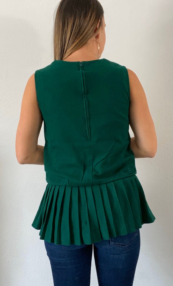 Girls dress vintage clothing outfit green wool sl… - image 3