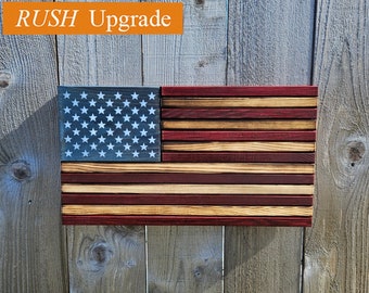 SMALL 9x18 Wood Flag, American Flag, Handmade Gift, Wooden Flag, Rustic Flag, Wood American Flag, Rustic Wooden Flag, Wood Sign