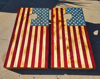 American Flag Cornhole Board Set, Custom Cornhole, Cornhole Bean Bags, Cornhole Bags, Lawn Games, Yard Games, Drinking Games, Outdoor Games