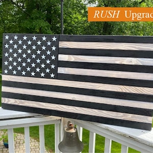 We The People Rustic Burnt Wood American Flag 36 inch by 19inch 