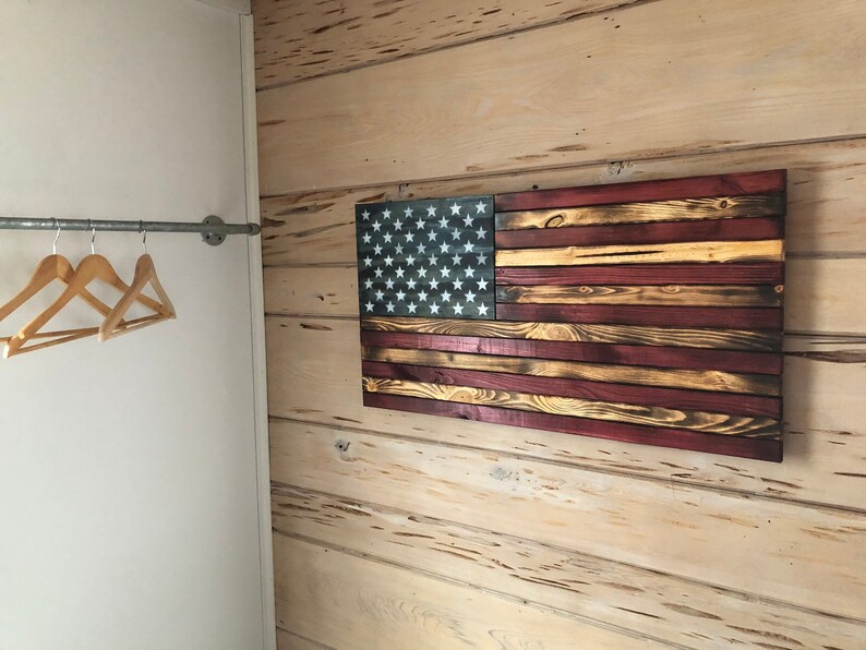 LARGE 19x36 Rustic Flag Wood American Flag Etsy