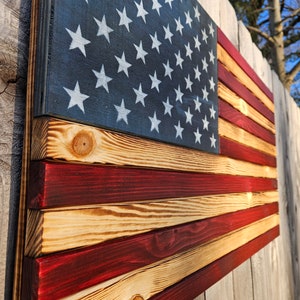 LARGE 19x36 Rustic American Flag, Wood American Flag, Pallet American Flag, Wood Flag, Wooden Flag, Wood Sign, Wood Art, Wood Working image 2