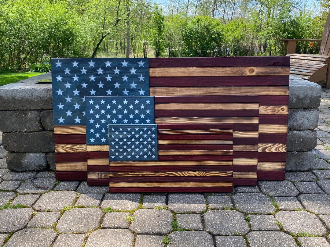 3 SIZE BUNDLE, Rustic Flag, Wood American Flag, Pallet American Flag