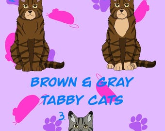 Vinylsticker van een kortharige donkerbruine en grijze cyperse kat, weerbestendig / Charmante Kawaii huisdier laptopsticker / Herdenkingscadeau voor dierenliefhebbers