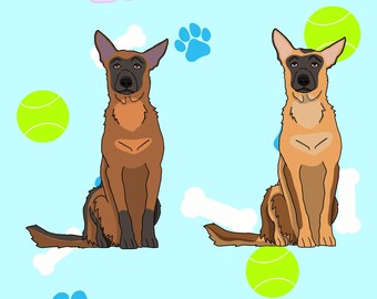 Belgian Malinois Dog Breed Vinyl Weatherproof Sticker/ Charming Kawaii Pet Laptop Decal/ Animal Lover Memorial Gift
