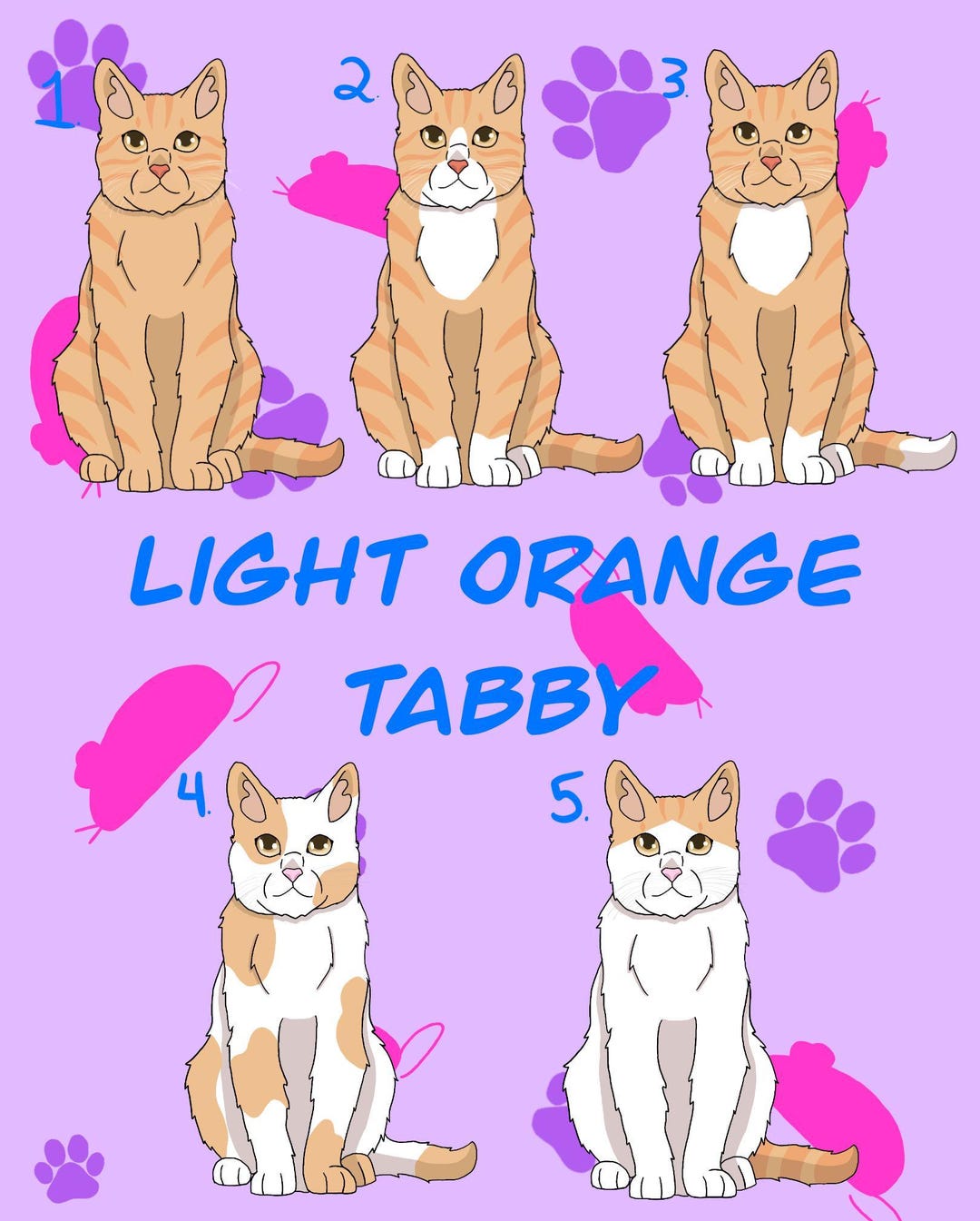 Light Orange Tabby Cat Short Hair Vinyl Weatherproof Sticker/ Charming ...