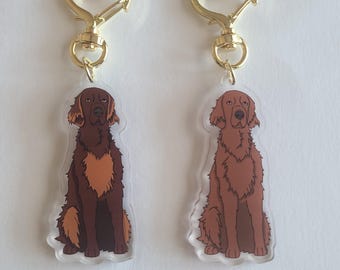 Ierse setter hondenras acryl sleutelhanger huisdier/schattige kawaii bedel/dierenliefhebber cadeau/herdenkingsherdenking huisdier verlies