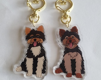 Yorkshire Terrier Dog Breed Acrylic Pet Keychain/ Adorable Kawaii Charm/ Animal Lover Gift/ Pet Loss Memorial Memento