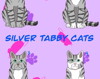 Vinyl sticker met korte, zilverkleurige cyperse kat, weerbestendig / Charmante Kawaii huisdier laptopsticker / Herdenkingscadeau voor dierenliefhebbers
