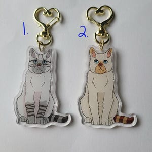 Blue Lynx Point and Flame Lynx Point Short Hair Cat Acrylic Keychains