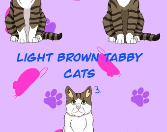 Short Hair Light Brown Tabby Cat Vinyl Weatherproof Sticker/ Charming Kawaii Pet Laptop Decal/ Animal Lover Memorial Gift