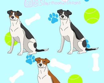 Jack Russel Terrier Dog Breed Vinyl Weatherproof Sticker/ Charming Kawaii Pet Laptop Decal/ Animal Lover Memorial Gift