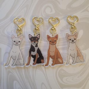 Chihuahua Dog Breed Keychains Orange & Cream, Orange, Tri, and White