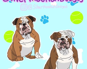 イングリッシュブルドッグ犬種ビニール防水ステッカー/チャーミングでかわいいペットラップトップデカール/動物愛好家へのメモリアルギフト